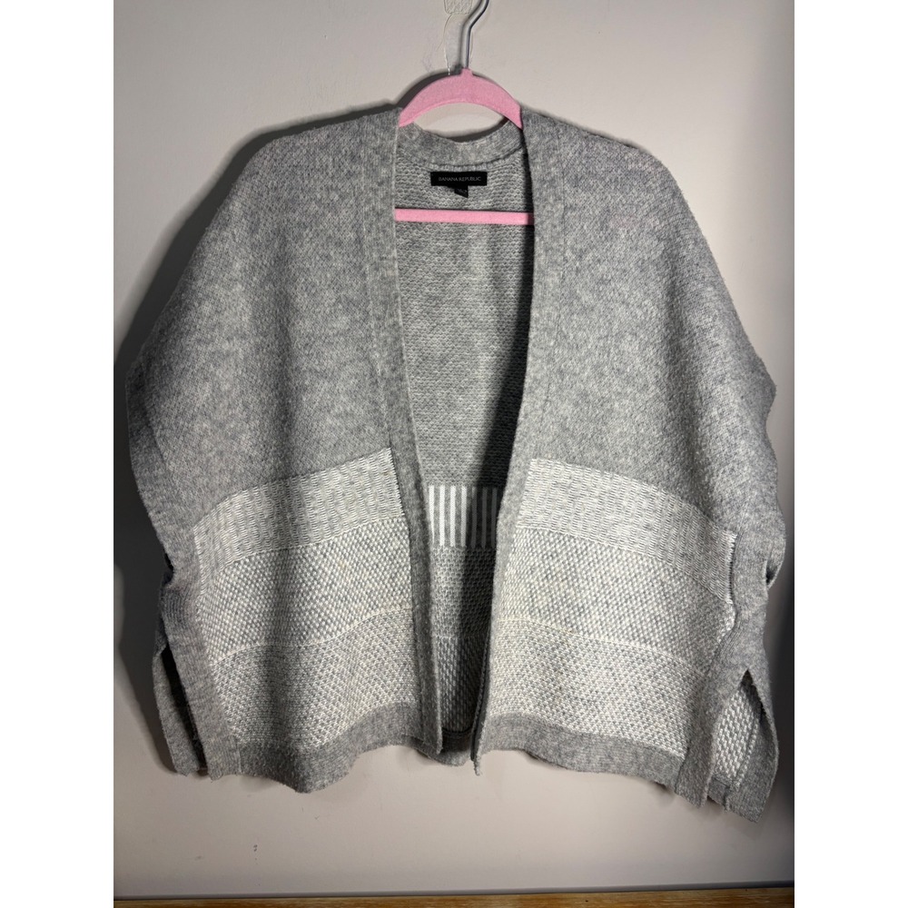 Banana Republic Womens Gray Knit Poncho Capelet Sweater XS S